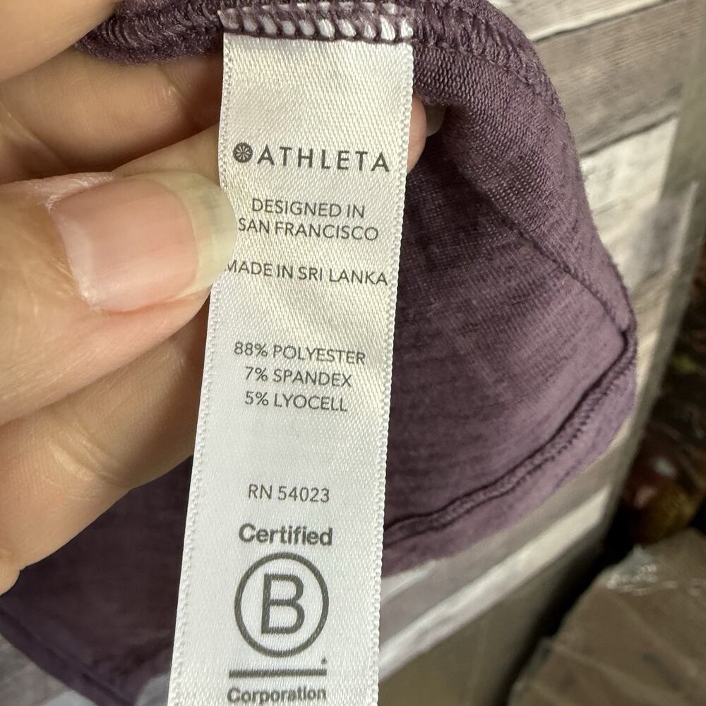 Athleta Essence Split Back Tie Tank Top Lightweight Stretch Purple Women’s Sz XS - Picture 4 of 7